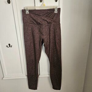 Danskin Mixed Print 7/8 Length Crossover Leggings w/Side Pocket